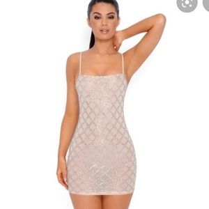 Oh Polly Nude Sequin Dress